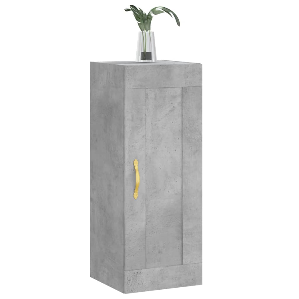 Dulap de perete, gri beton, 34,5x34x90 cm, lemn prelucrat - Lando