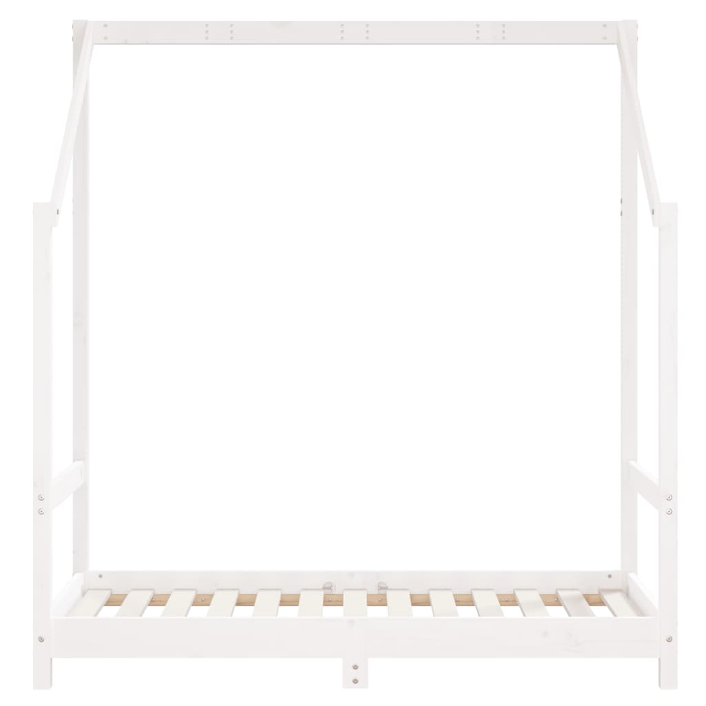 Cadru de pat pentru copii, alb, 70x140 cm, lemn masiv de pin - Lando