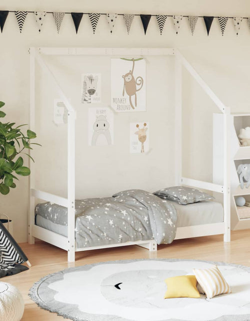 Încărcați imaginea în vizualizatorul Galerie, Cadru de pat pentru copii, alb, 70x140 cm, lemn masiv de pin - Lando
