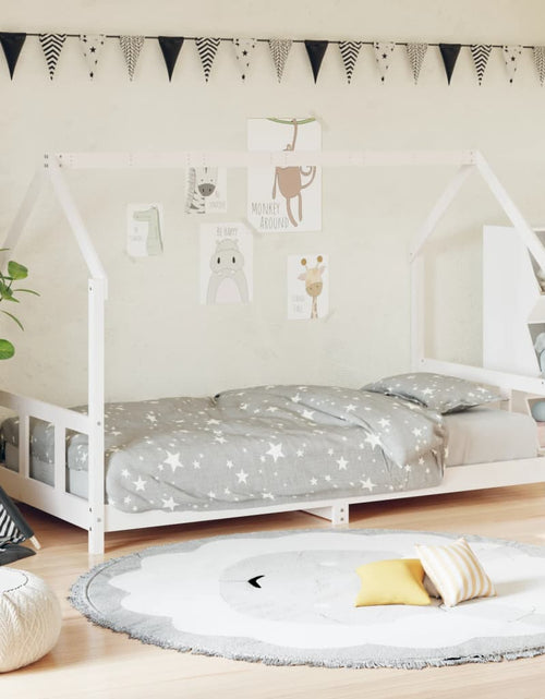 Загрузите изображение в средство просмотра галереи, Cadru de pat pentru copii, alb, 90x200 cm, lemn masiv de pin - Lando
