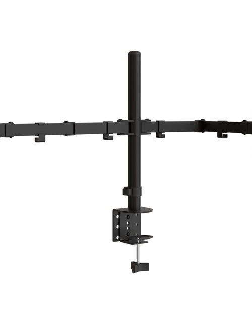 Загрузите изображение в средство просмотра галереи, Suport de perete pentru monitor dublu VESA 75/100 mm negru oțel Lando - Lando
