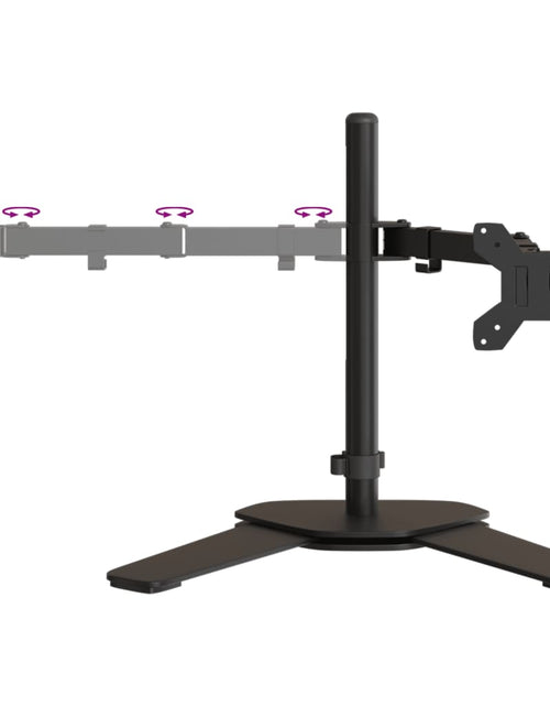 Загрузите изображение в средство просмотра галереи, Suport de perete pentru monitor dublu VESA 75/100 mm negru oțel Lando - Lando
