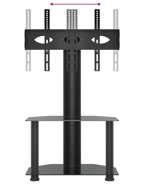 Загрузите изображение в средство просмотра галереи, Suport TV de colț cu 2 niveluri pentru 32-70 inchi, negru - Lando
