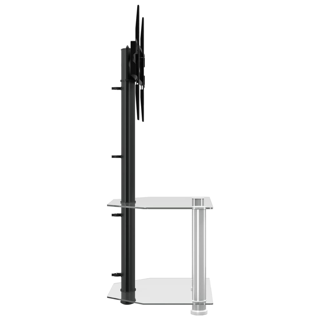 Suport TV de colț 2 niveluri pentru 32-70 inchi, negru/argintiu - Lando