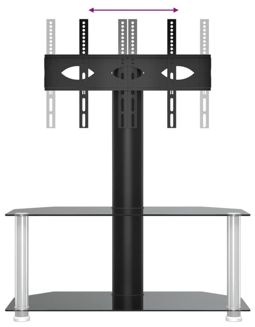 Загрузите изображение в средство просмотра галереи, Suport TV de colț 2 niveluri pentru 32-70 inchi, negru/argintiu - Lando
