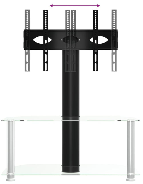 Încărcați imaginea în vizualizatorul Galerie, Suport TV de colț 2 niveluri pentru 32-70 inchi, negru/argintiu - Lando

