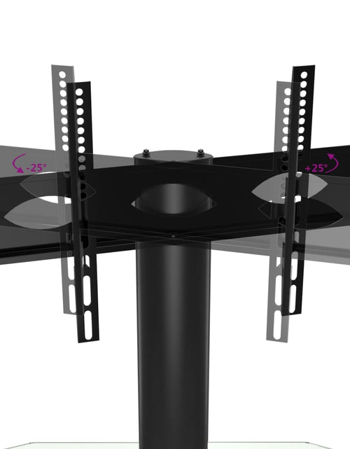 Încărcați imaginea în vizualizatorul Galerie, Suport TV de colț 2 niveluri pentru 32-70 inchi, negru/argintiu - Lando

