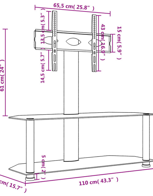 Загрузите изображение в средство просмотра галереи, Suport TV de colț cu 2 niveluri pentru 32-70 inchi, negru - Lando
