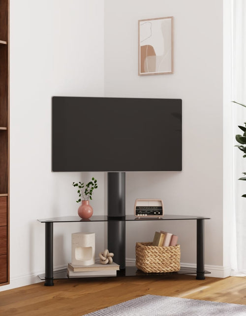Загрузите изображение в средство просмотра галереи, Suport TV de colț cu 2 niveluri pentru 32-70 inchi, negru - Lando
