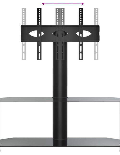 Încărcați imaginea în vizualizatorul Galerie, Suport TV de colț 2 niveluri pentru 32-70 inchi, negru/argintiu - Lando
