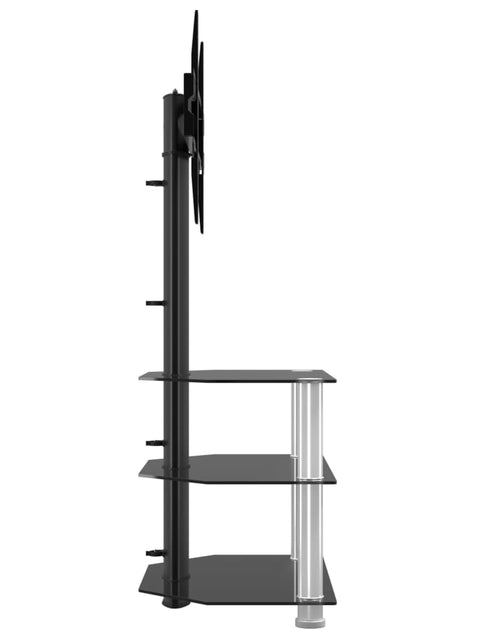 Încărcați imaginea în vizualizatorul Galerie, Suport TV de colț 3 niveluri pentru 32-70 inchi, negru/argintiu - Lando
