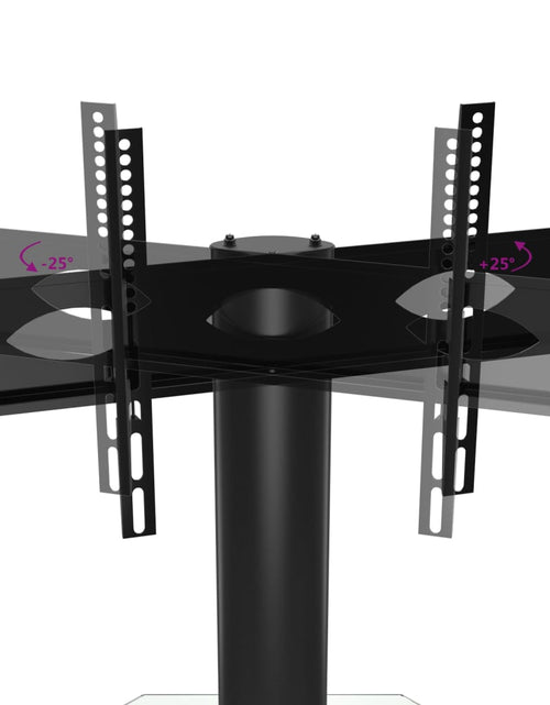 Încărcați imaginea în vizualizatorul Galerie, Suport TV de colț 3 niveluri pentru 32-70 inchi, negru/argintiu - Lando
