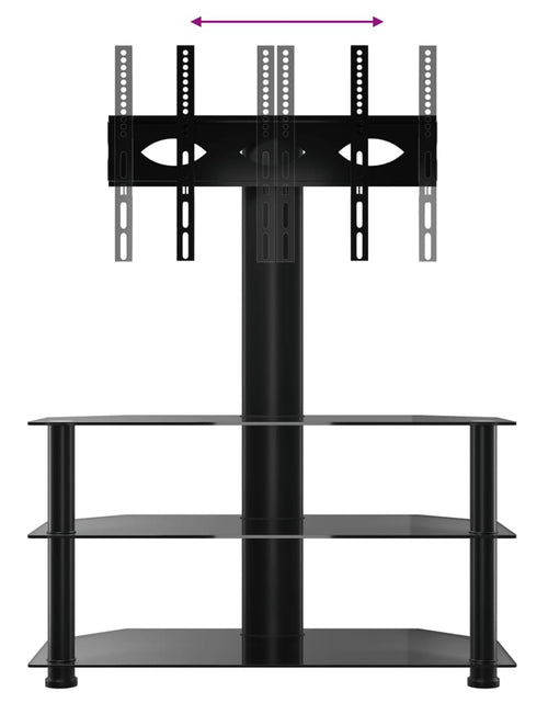 Загрузите изображение в средство просмотра галереи, Suport TV de colț cu 3 niveluri pentru 32-70 inchi, negru - Lando
