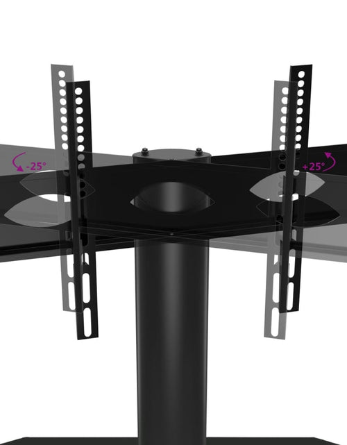 Загрузите изображение в средство просмотра галереи, Suport TV de colț cu 3 niveluri pentru 32-70 inchi, negru - Lando
