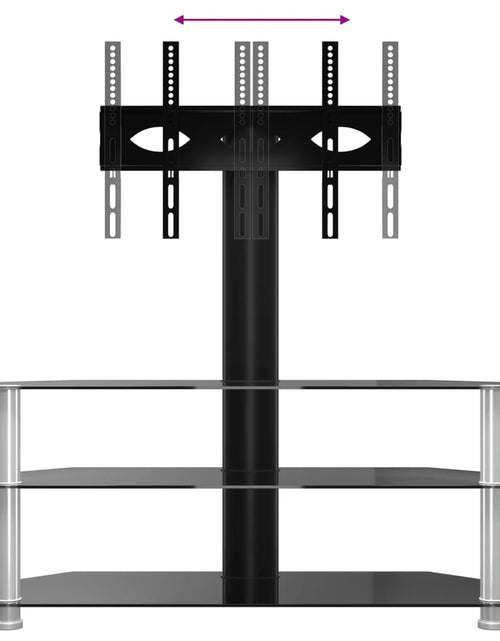 Загрузите изображение в средство просмотра галереи, Suport TV de colț 3 niveluri pentru 32-70 inchi, negru/argintiu - Lando
