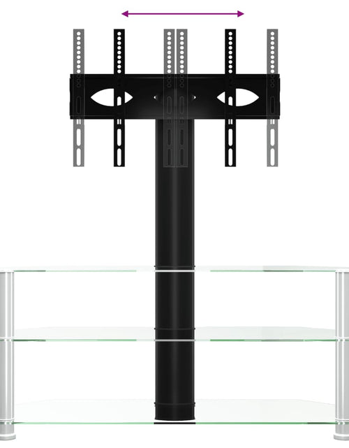 Încărcați imaginea în vizualizatorul Galerie, Suport TV de colț 3 niveluri pentru 32-70 inchi, negru/argintiu - Lando
