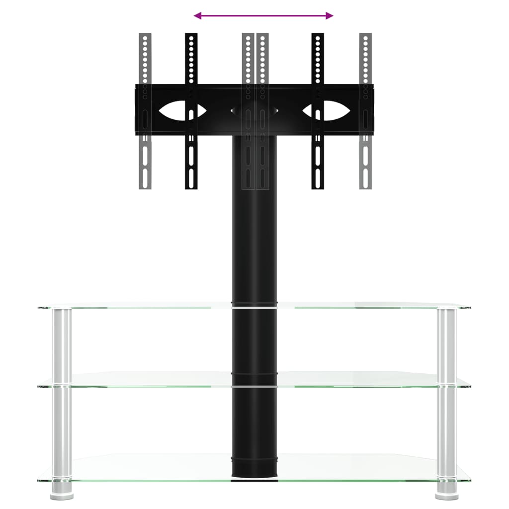 Suport TV de colț 3 niveluri pentru 32-70 inchi, negru/argintiu - Lando