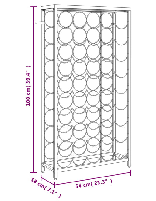 Încărcați imaginea în vizualizatorul Galerie, Suport sticle vin, 45 de sticle negru 54x18x100 cm fier forjat - Lando
