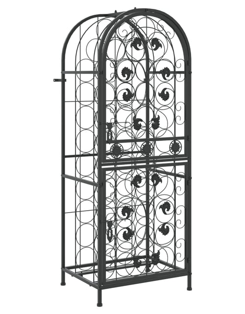 Загрузите изображение в средство просмотра галереи, Suport sticle vin 41 de sticle, negru 45x36x120 cm fier forjat - Lando
