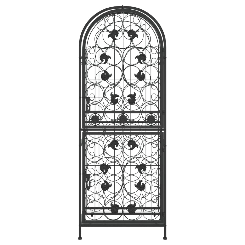 Suport sticle vin 41 de sticle, negru 45x36x120 cm fier forjat - Lando