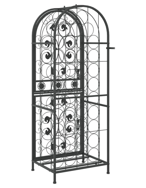 Загрузите изображение в средство просмотра галереи, Suport sticle vin 41 de sticle, negru 45x36x120 cm fier forjat - Lando
