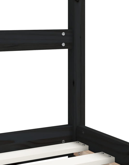 Загрузите изображение в средство просмотра галереи, Cadru de pat pentru copii negru 2x(90x200) cm lemn masiv de pin - Lando
