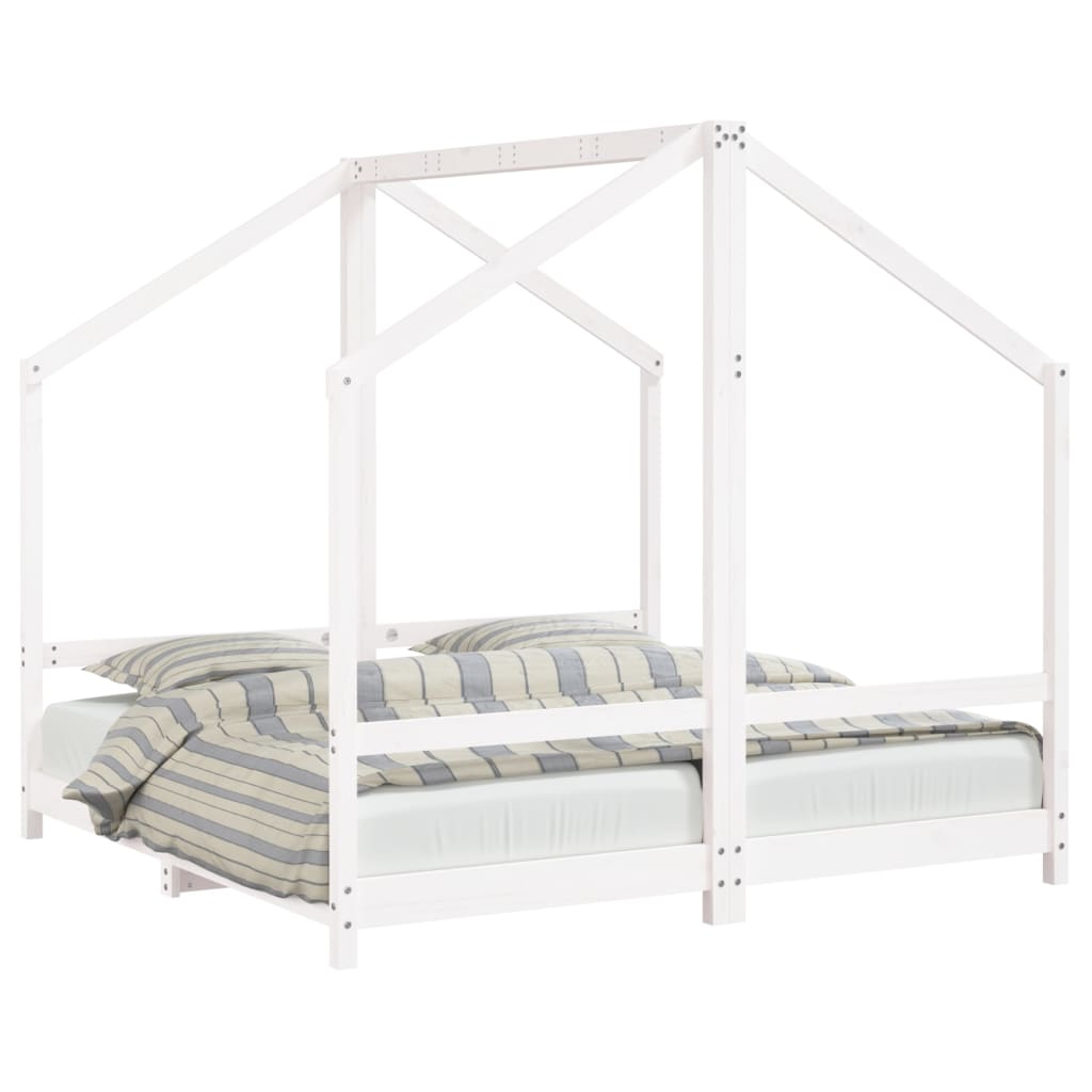 Cadru de pat pentru copii, 2x(80x160) cm, lemn masiv de pin - Lando