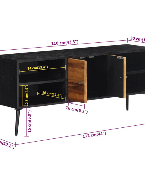 Загрузите изображение в средство просмотра галереи, Comodă TV, 112x31x45 cm, lemn masiv de tec reciclat - Lando
