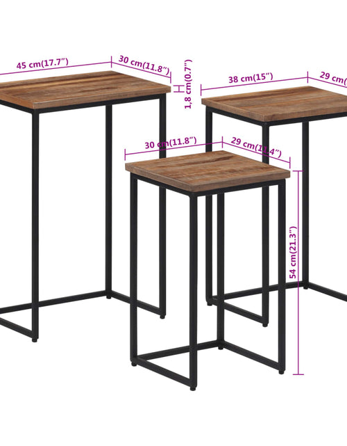 Încărcați imaginea în vizualizatorul Galerie, Măsuțe de cafea suprapuse, 3 buc., lemn masiv de tec - Lando
