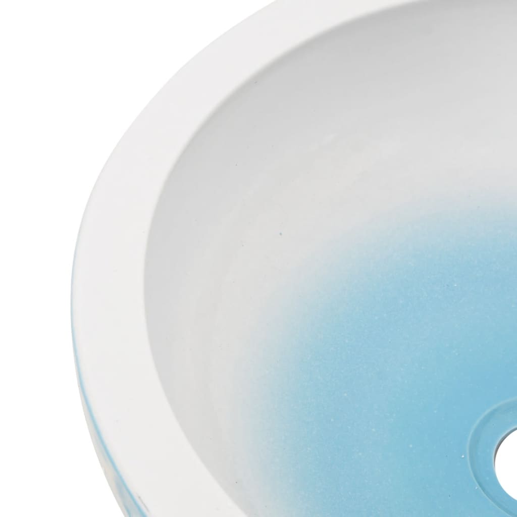 Lavoar de blat, alb și albastru, rotund, Φ41x14 cm, ceramică Lando - Lando