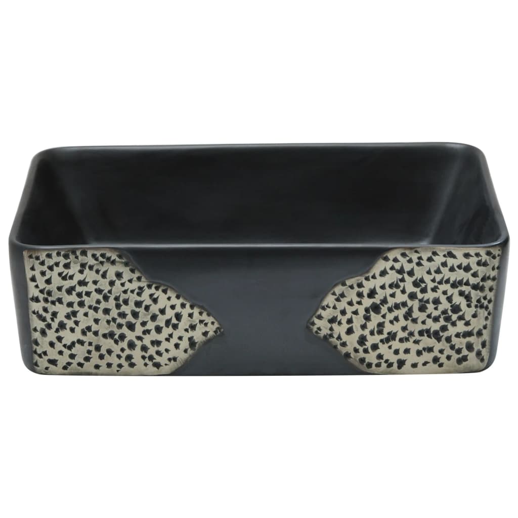 Lavoar de blat, negru, 46x35,5x13 cm, ceramică, dreptunghi Lando - Lando
