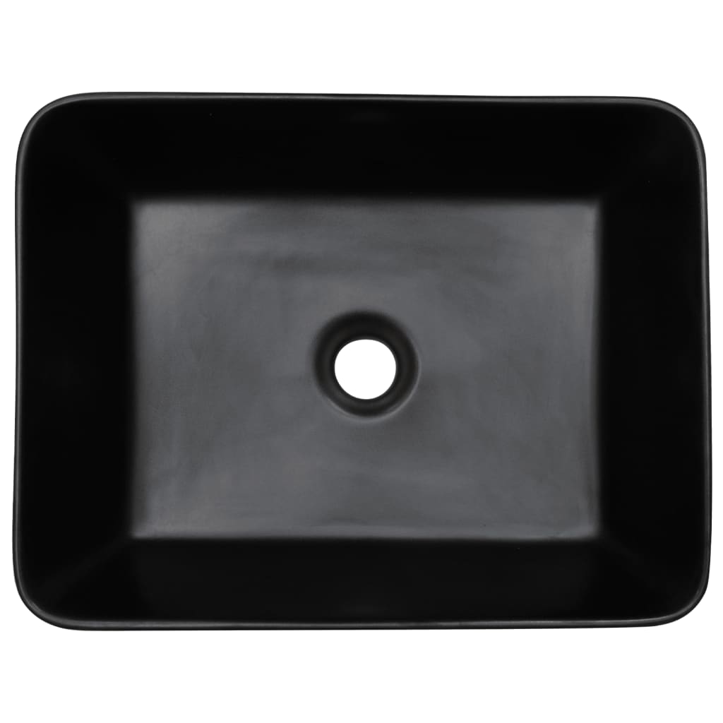 Lavoar de blat, negru, 46x35,5x13 cm, ceramică, dreptunghi Lando - Lando