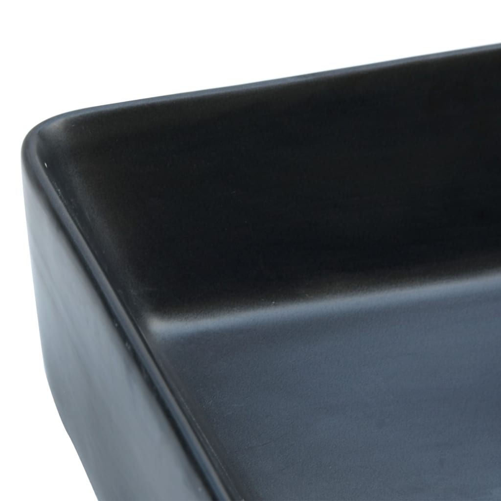 Lavoar de blat, negru, 46x35,5x13 cm, ceramică, dreptunghi Lando - Lando