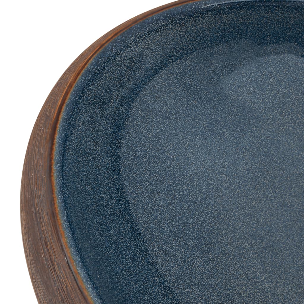 Lavoar de blat, maro și albastru, 59x40x15 cm, ceramică, oval Lando