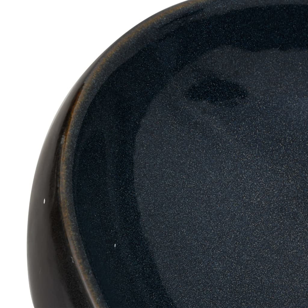 Lavoar de blat, negru și albastru, 59x40x15 cm, ceramică, oval Lando - Lando