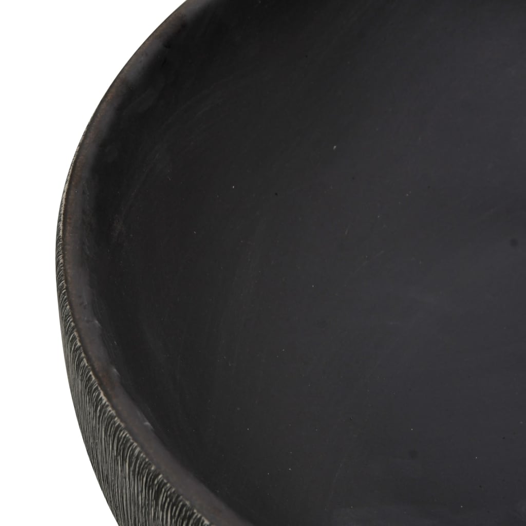 Lavoar de blat, gri și negru, 59x40x14 cm, ceramică, oval Lando - Lando