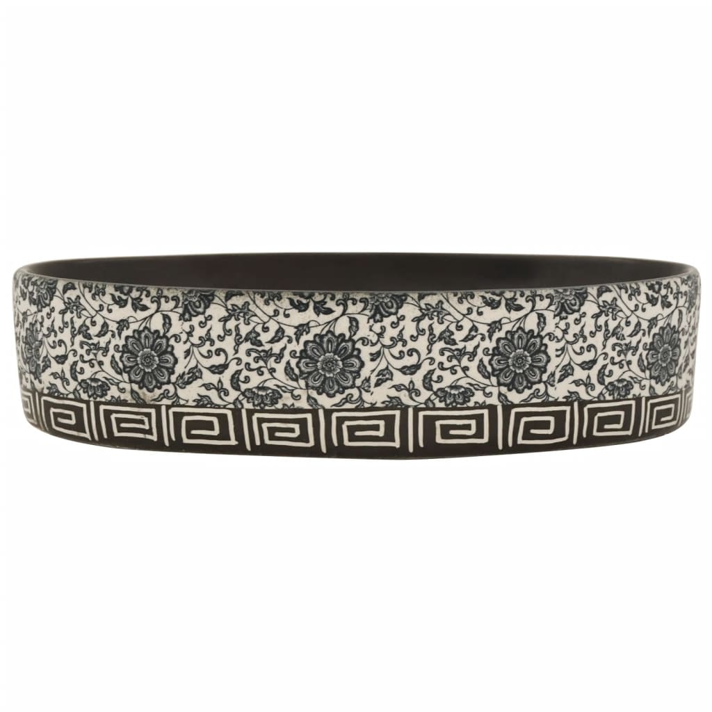 Lavoar de blat negru și albastru 56,5x36,5x13,5cm ceramică oval Lando - Lando