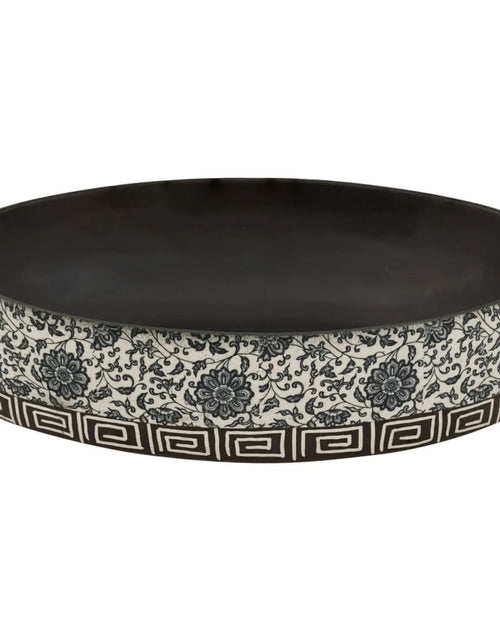 Încărcați imaginea în vizualizatorul Galerie, Lavoar de blat negru și albastru 56,5x36,5x13,5cm ceramică oval Lando - Lando
