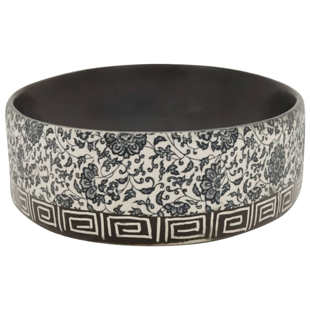 Lavoar de blat negru și albastru 56,5x36,5x13,5cm ceramică oval Lando - Lando
