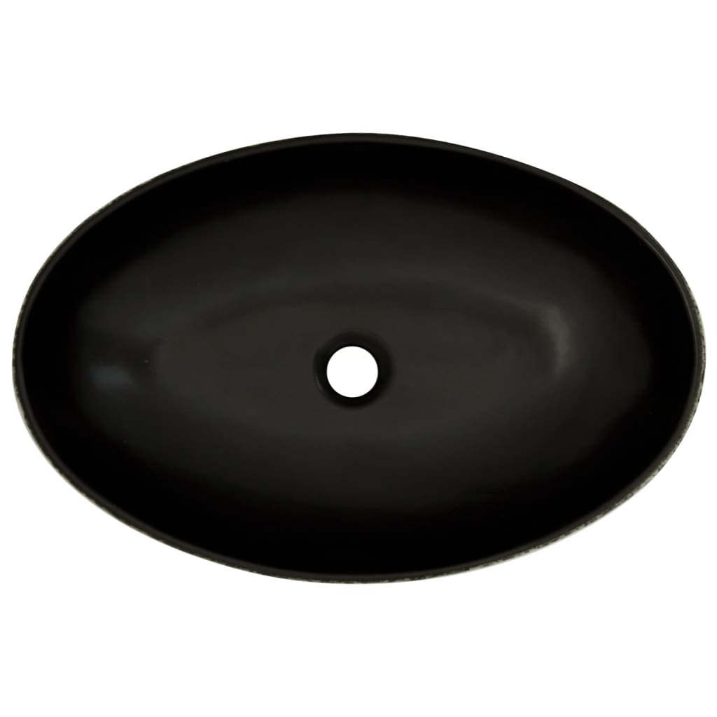 Lavoar de blat negru și albastru 56,5x36,5x13,5cm ceramică oval Lando - Lando