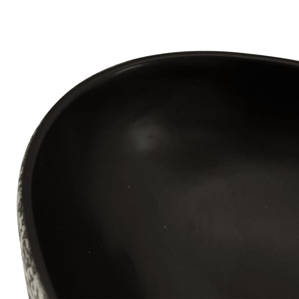 Lavoar de blat negru și albastru 56,5x36,5x13,5cm ceramică oval Lando - Lando