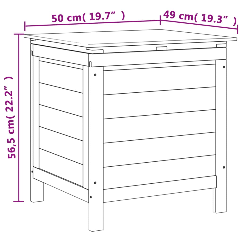 Ladă depozitare de grădină 50x49x56,5 cm lemn masiv de brad - Lando