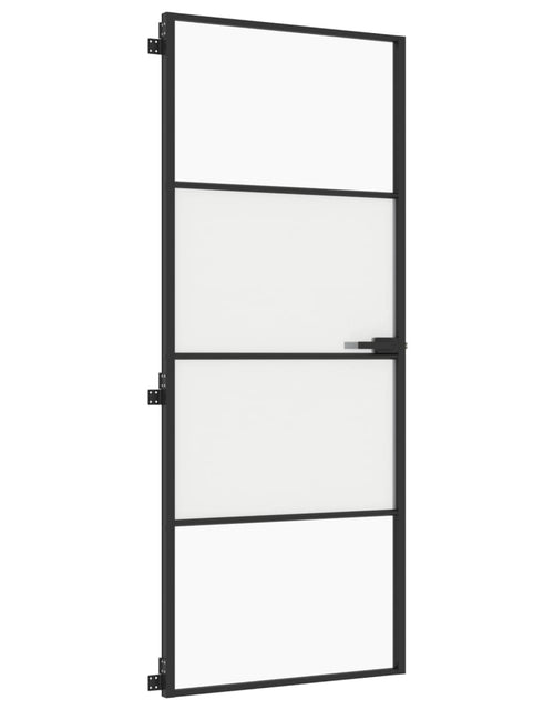 Încărcați imaginea în vizualizatorul Galerie, Ușă de interior negru 83x201,5 cm sticlă securiz./aluminiu slim - Lando
