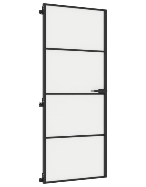 Încărcați imaginea în vizualizatorul Galerie, Ușă de interior negru 83x201,5 cm sticlă securiz./aluminiu slim - Lando
