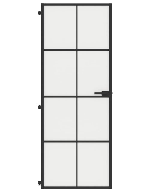 Încărcați imaginea în vizualizatorul Galerie, Ușă de interior negru 76x201,5 cm sticlă securiz./aluminiu slim - Lando

