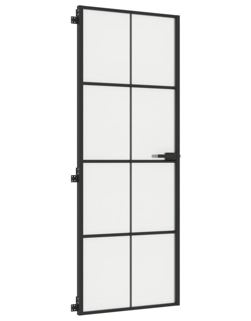Încărcați imaginea în vizualizatorul Galerie, Ușă de interior negru 76x201,5 cm sticlă securiz./aluminiu slim - Lando
