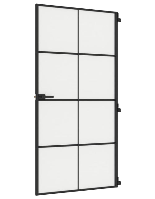 Încărcați imaginea în vizualizatorul Galerie, Ușă interior negru 102,5x201,5 cm sticlă securiz./aluminiu slim - Lando
