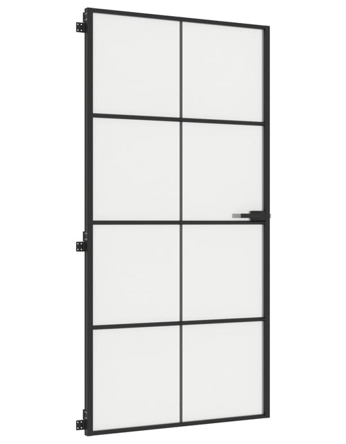 Încărcați imaginea în vizualizatorul Galerie, Ușă interior negru 102,5x201,5 cm sticlă securiz./aluminiu slim - Lando
