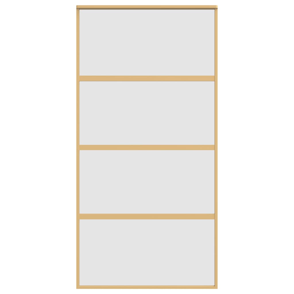 Ușă glisantă, auriu, 102,5x205 cm, sticlă ESG mată și aluminiu - Lando