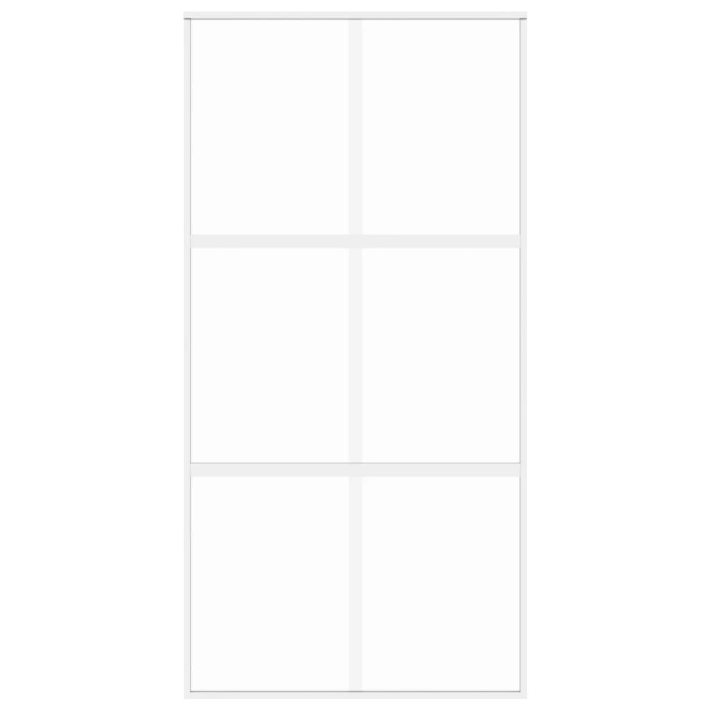 Ușă glisantă, alb, 102,5x205 cm, sticlă securizată/aluminiu - Lando